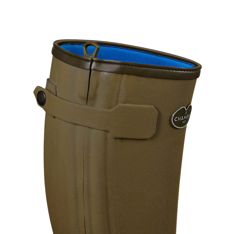 Le Chameau Chasseur Women's Neoprene Lined Zip Wellington Boot in Vert Vierzon-2